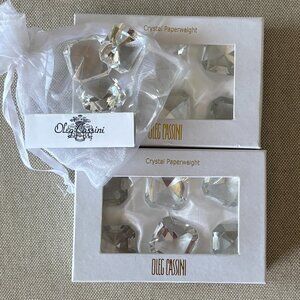 Oleg Cassini Crystal Paperweights 1 inch, Lot of 17